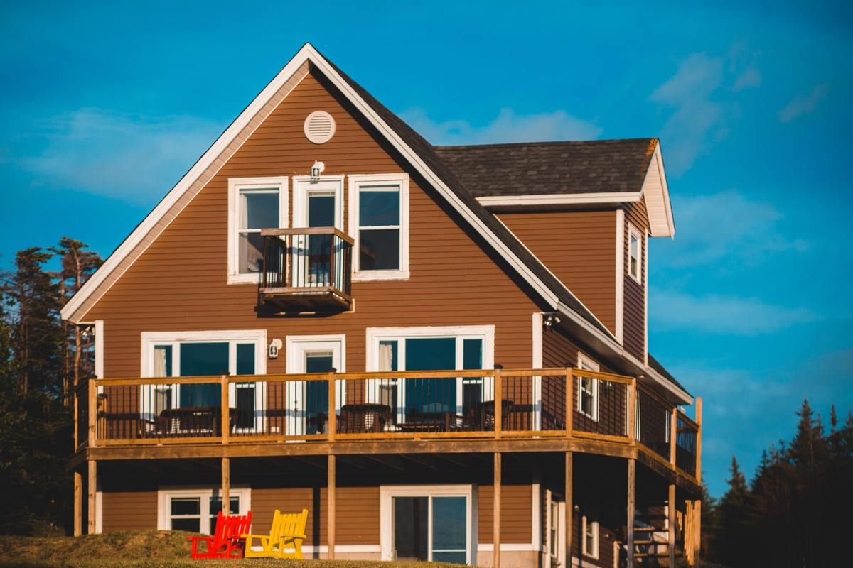 Brown House with Vinyl Siding