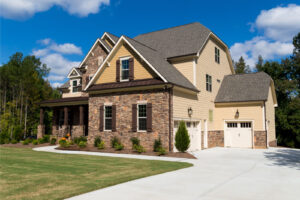 New Jersey home with gabled asphalt shingle roof and attached garage
