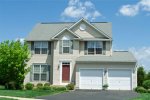 Vinyl siding installation on a two-story New Jersey home